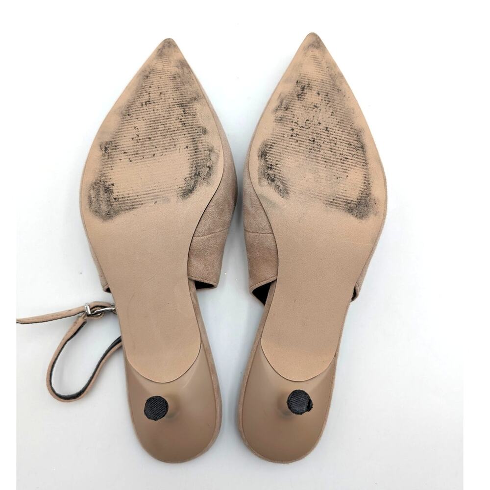 Nordstrom Liza Pointed Toe Kitten Heel Pump Women's Beige Size US8M EU38 - Picture 8 of 10